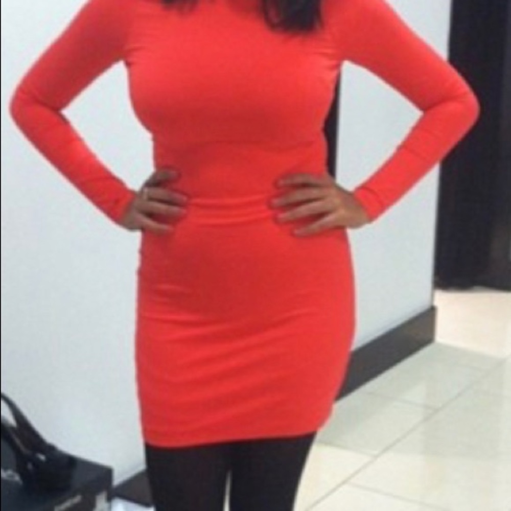 Hot Coral Bodycon Dress